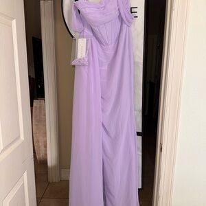 Azazie Lilac Dress with Elegant Design